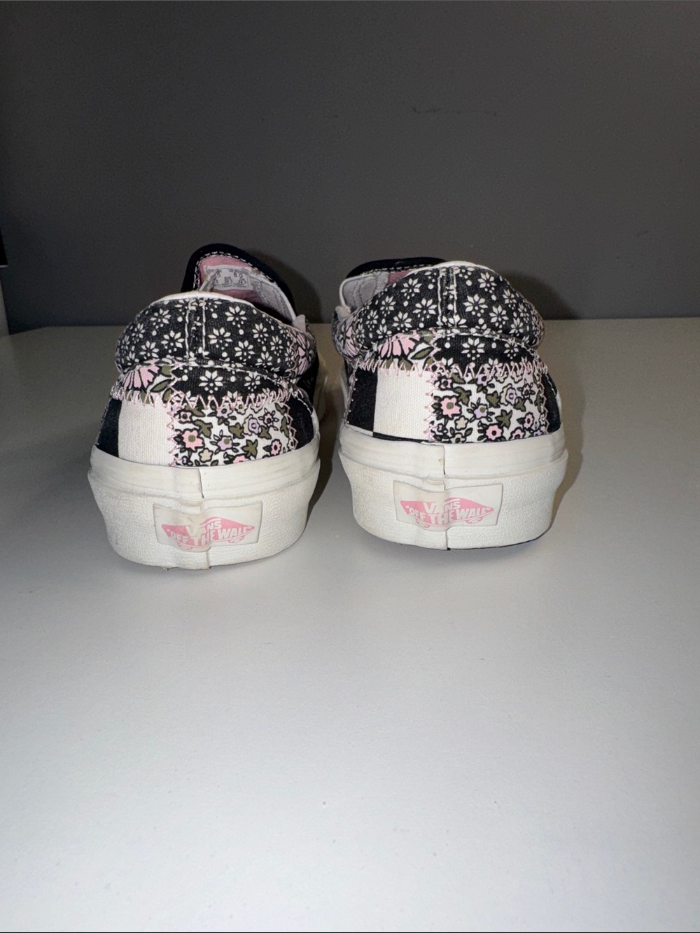 Vans Classic Slip-On Patchwork Floral Checkerboard Canvas Sneakers Size 8 - Picture 6 of 12
